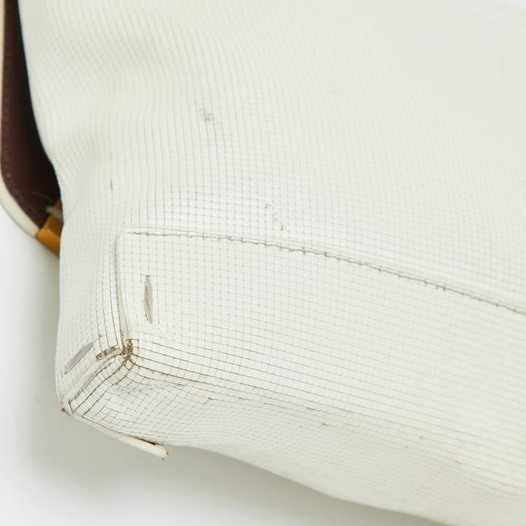 Pre Owned Lanvin White Leather Miss Sartorial Wristlet Clutch