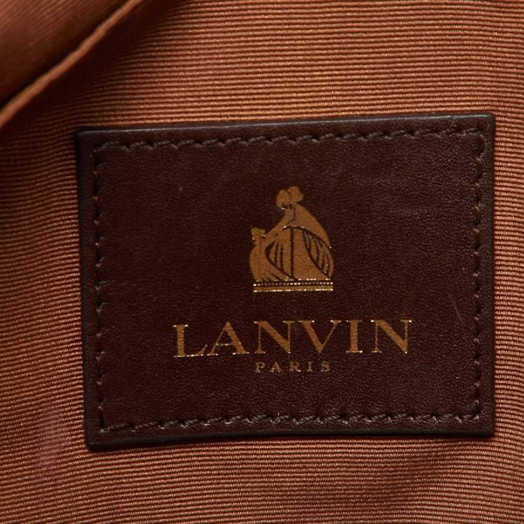 Pre Owned Lanvin White Leather Miss Sartorial Wristlet Clutch