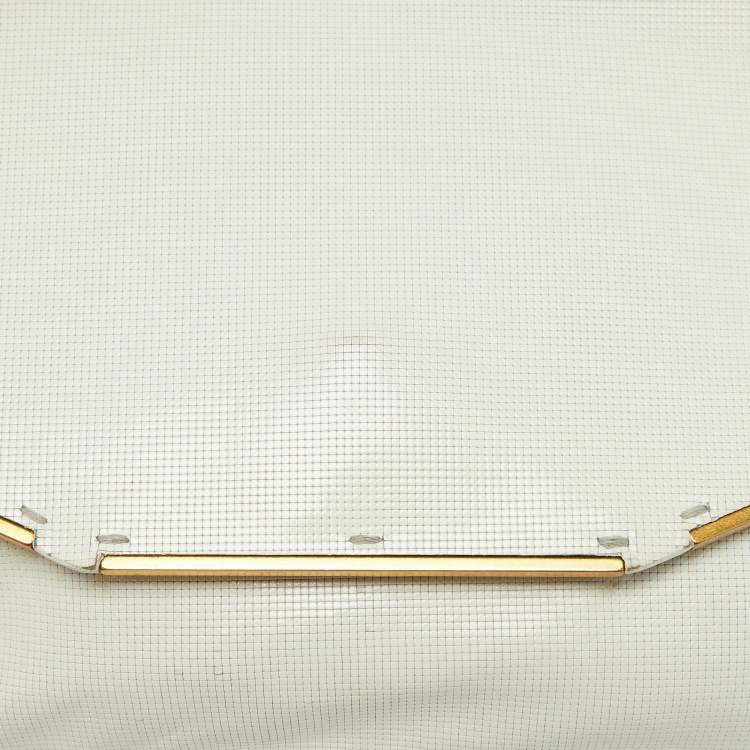 Pre Owned Lanvin White Leather Miss Sartorial Wristlet Clutch