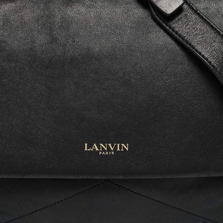 Pre Owned Lanvin Black Leather Sugar Flap Bag