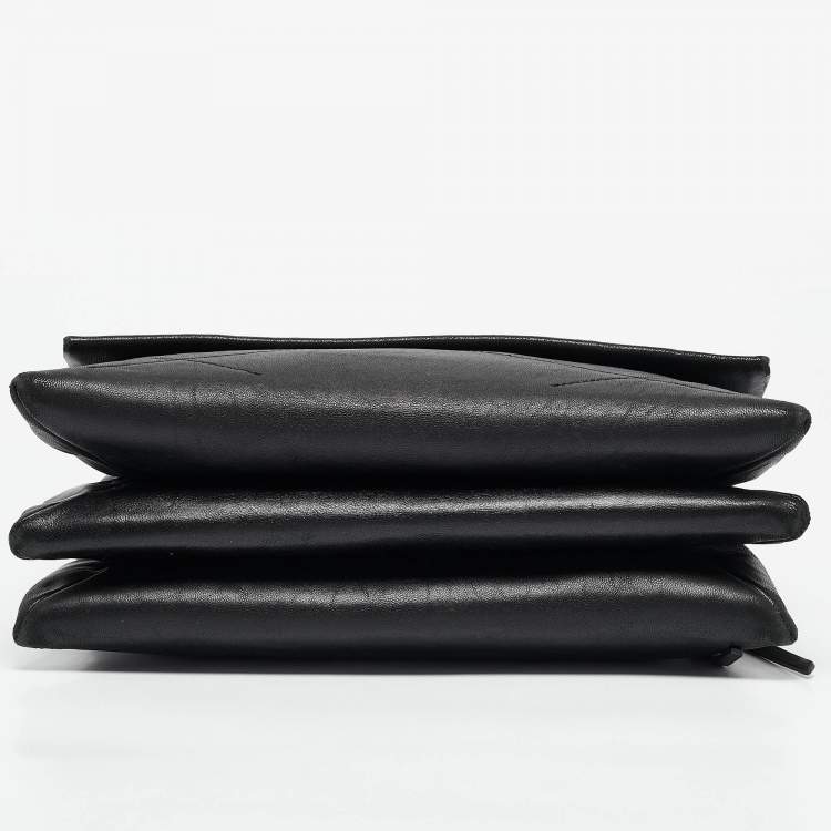 Pre Owned Lanvin Black Leather Sugar Flap Bag