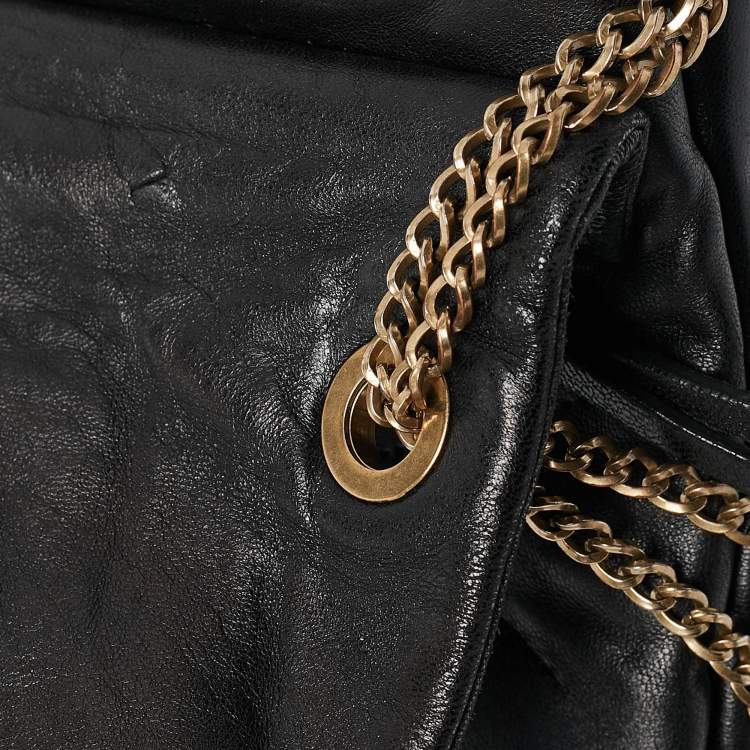 Pre Owned Lanvin Black Leather Sugar Flap Bag