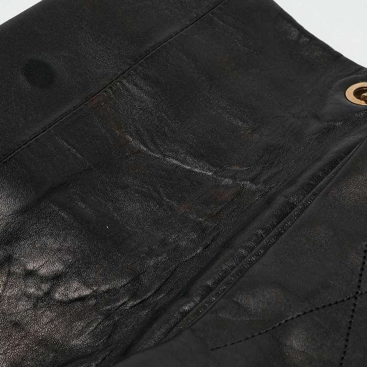 Pre Owned Lanvin Black Leather Sugar Flap Bag