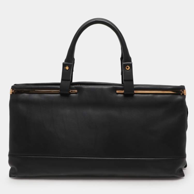 Pre Owned Lanvin Black Leather Satchel