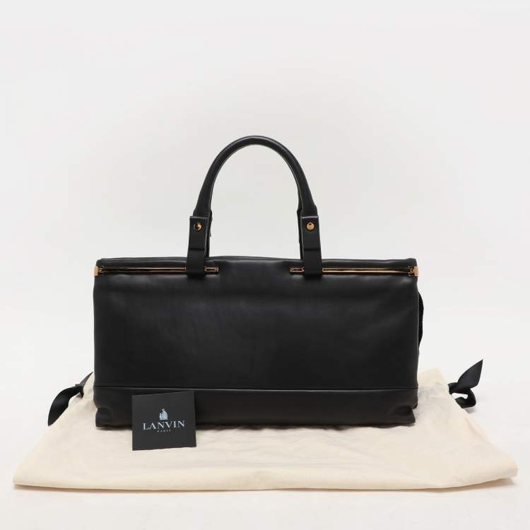 Pre Owned Lanvin Black Leather Satchel