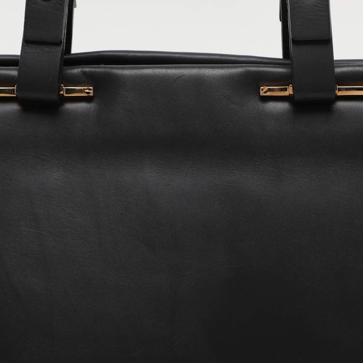 Pre Owned Lanvin Black Leather Satchel