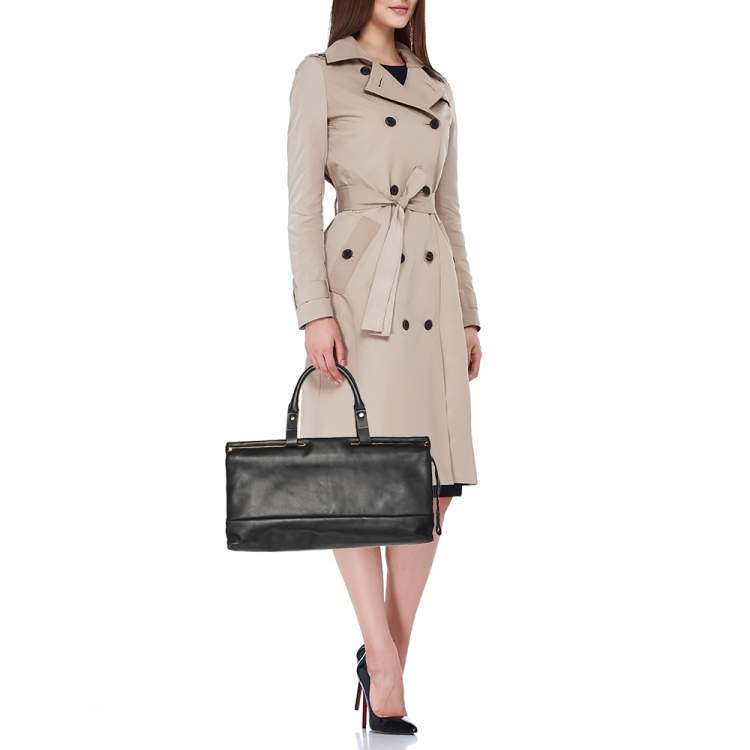 Pre Owned Lanvin Black Leather Satchel