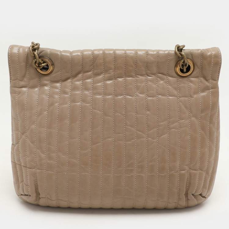 Pre Owned Lanvin Beige Quilted Leather Happy Shoulder Bag