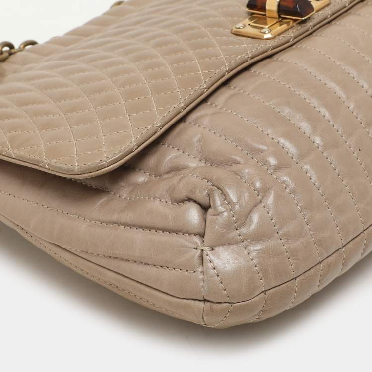 Pre Owned Lanvin Beige Quilted Leather Happy Shoulder Bag