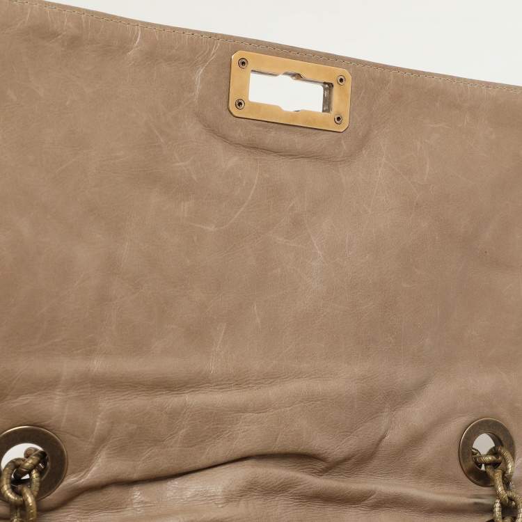 Pre Owned Lanvin Beige Quilted Leather Happy Shoulder Bag