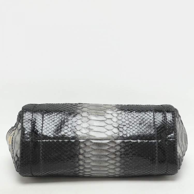 Pre Owned Lanvin Black/Grey Python Clutch