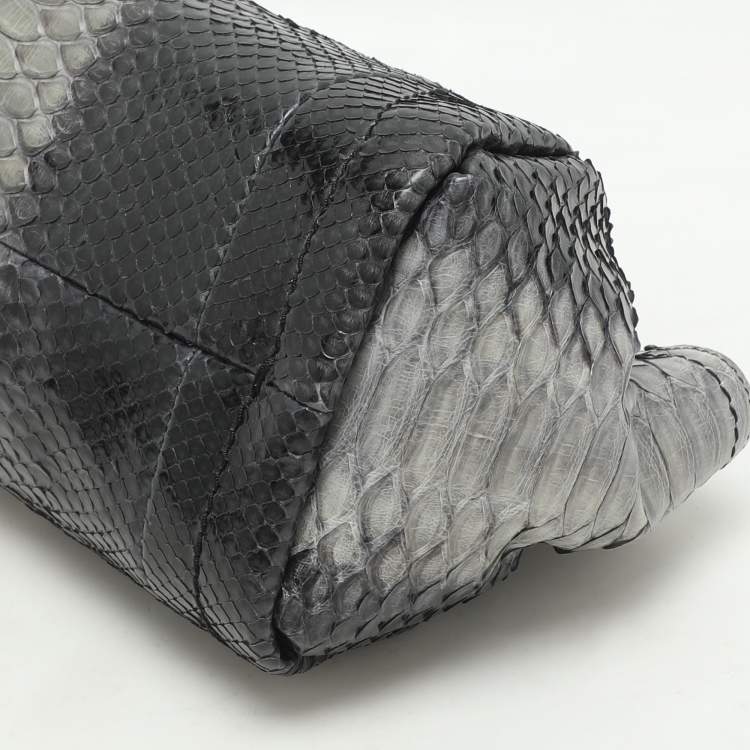 Pre Owned Lanvin Black/Grey Python Clutch