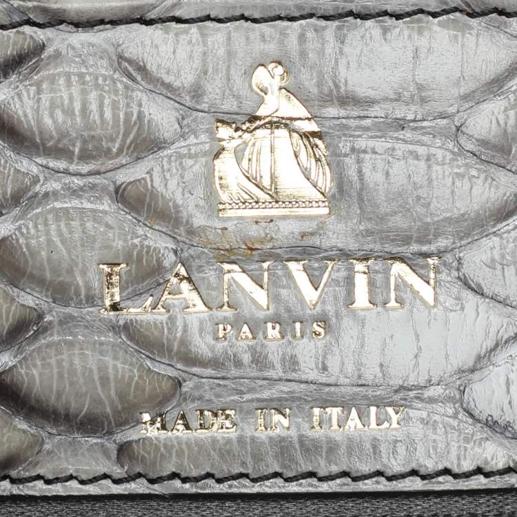 Pre Owned Lanvin Black/Grey Python Clutch