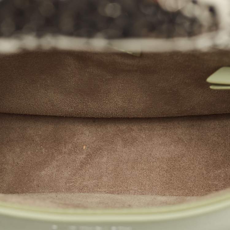 Pre Owned Lanvin Sage Green Leather Cat Handle Hobo