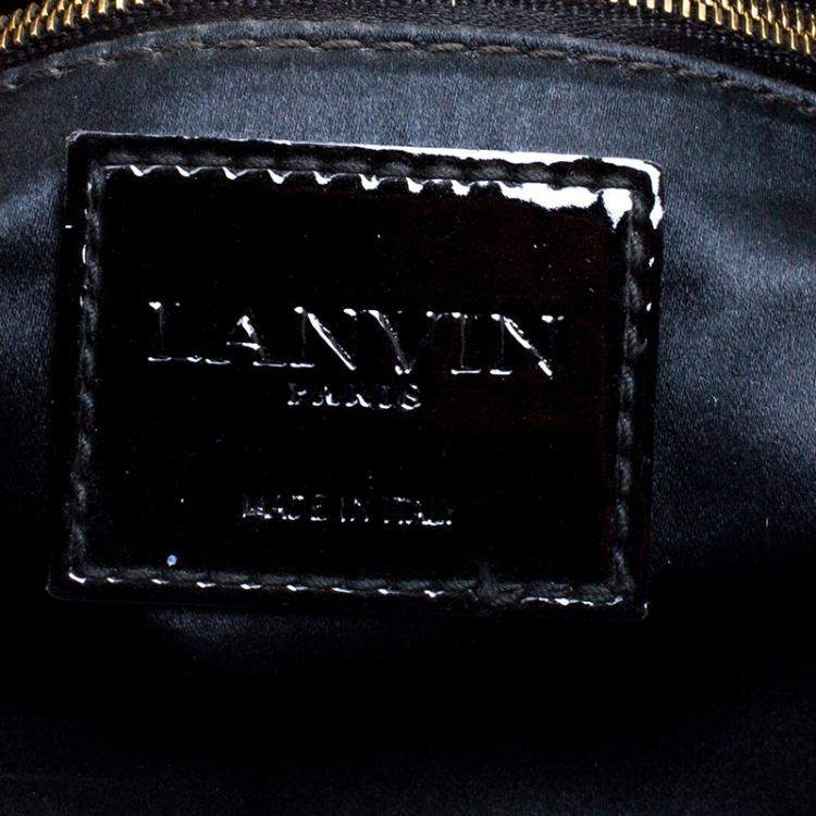 Pre Owned Lanvin Metallic Grey Quilted Ceramic Effect Leather Happy Shoulder Bag
