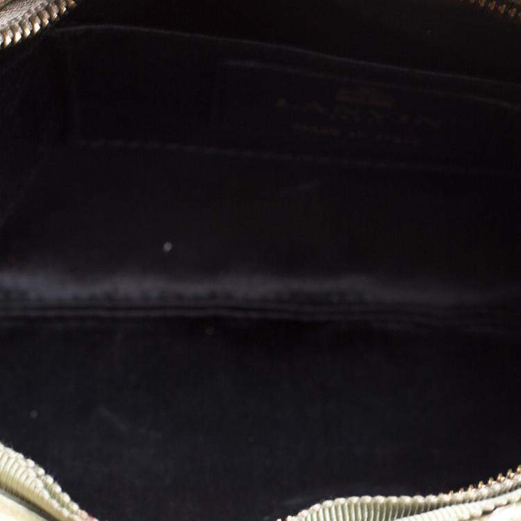 Pre Owned Lanvin Mint Green Python Crystals Embellish Chain Clutch