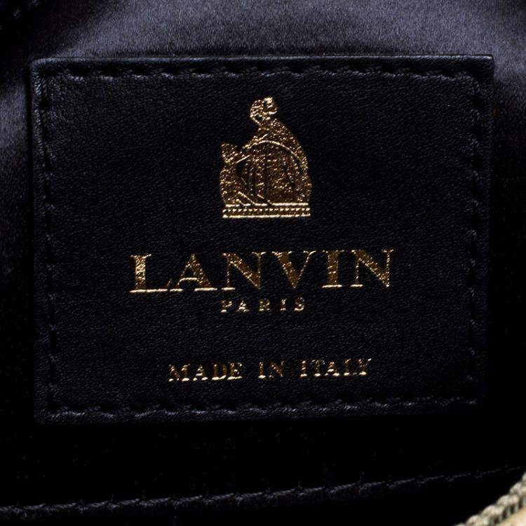 Pre Owned Lanvin Mint Green Python Crystals Embellish Chain Clutch