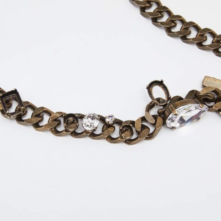 Pre Owned Lanvin Mint Green Python Crystals Embellish Chain Clutch
