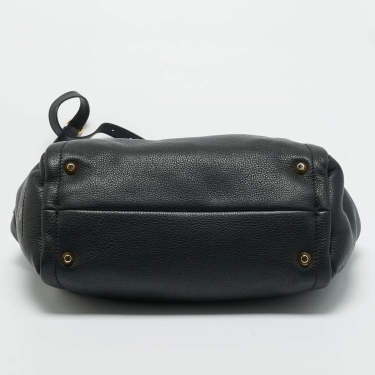 Pre Owned Lanvin Black Leather Trilogy Tote