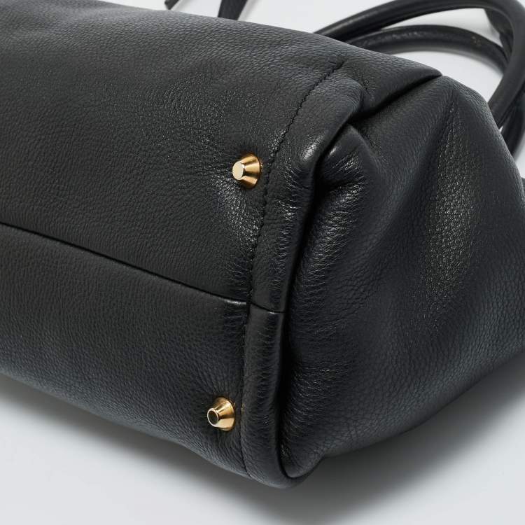 Pre Owned Lanvin Black Leather Trilogy Tote