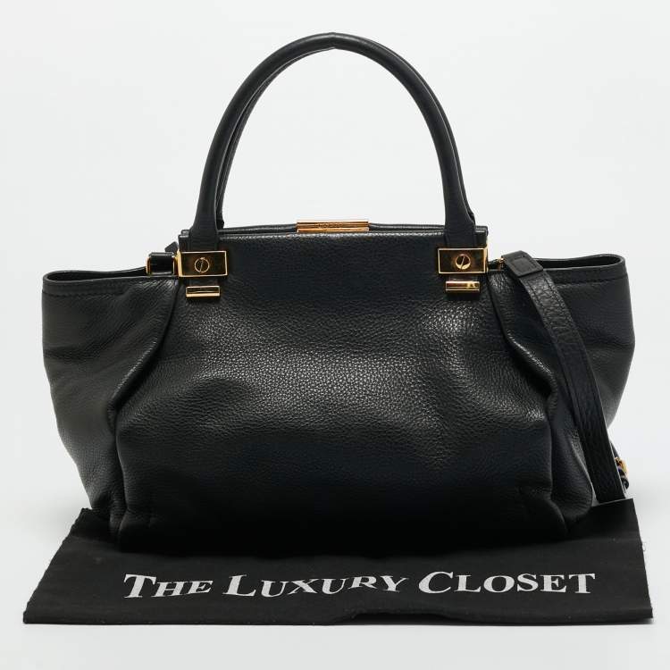 Pre Owned Lanvin Black Leather Trilogy Tote