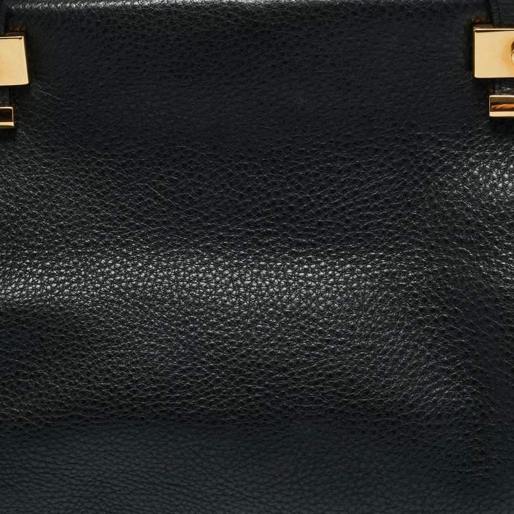 Pre Owned Lanvin Black Leather Trilogy Tote