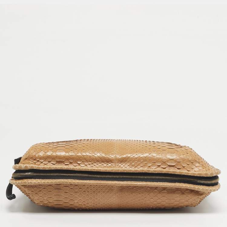 Pre Owned Lanvin Beige/Black Python and Leather Amalia Shoulder Bag