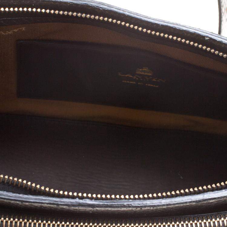 Pre Owned Lanvin Black Python Shoulder Bag