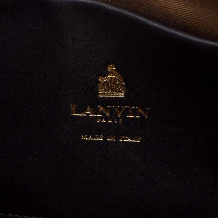 Pre Owned Lanvin Black Python Shoulder Bag
