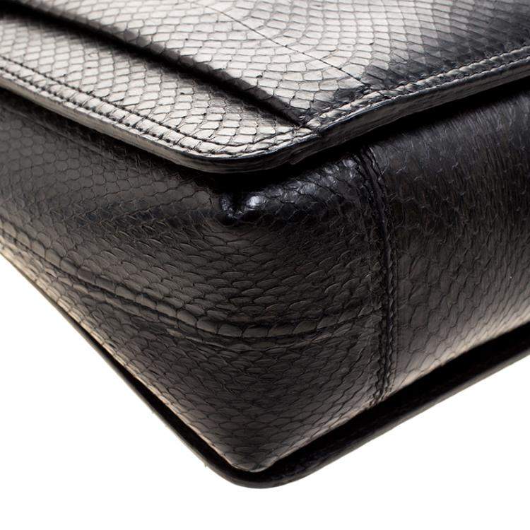 Pre Owned Lanvin Black Python Shoulder Bag