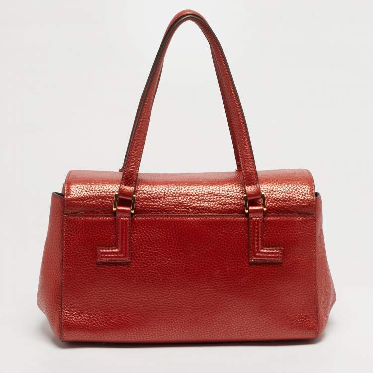 مملوكة مسبقًا Lanvin Flap Metallic Leather Tote