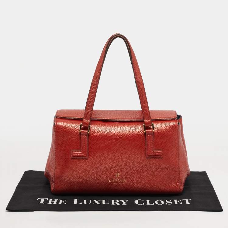 مملوكة مسبقًا Lanvin Flap Metallic Leather Tote