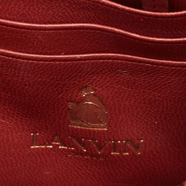مملوكة مسبقًا Lanvin Sugar Red Leather Wallet On Chain