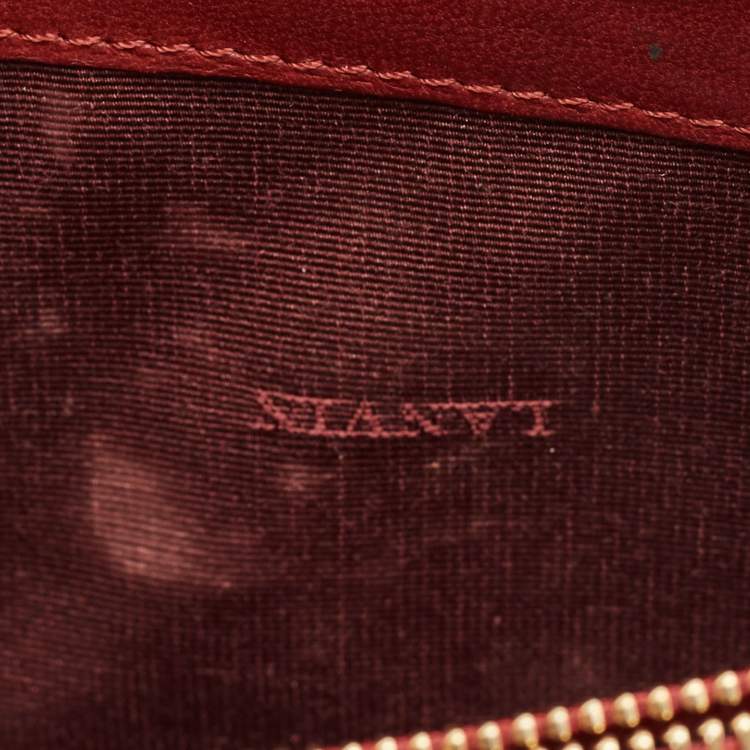 مملوكة مسبقًا Lanvin Sugar Red Leather Wallet On Chain