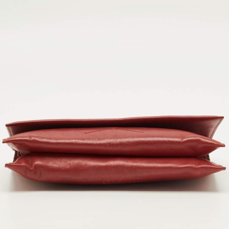 مملوكة مسبقًا Lanvin Sugar Red Leather Wallet On Chain