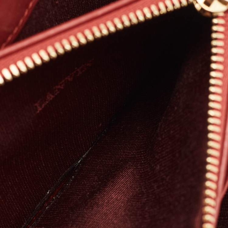 مملوكة مسبقًا Lanvin Sugar Red Leather Wallet On Chain