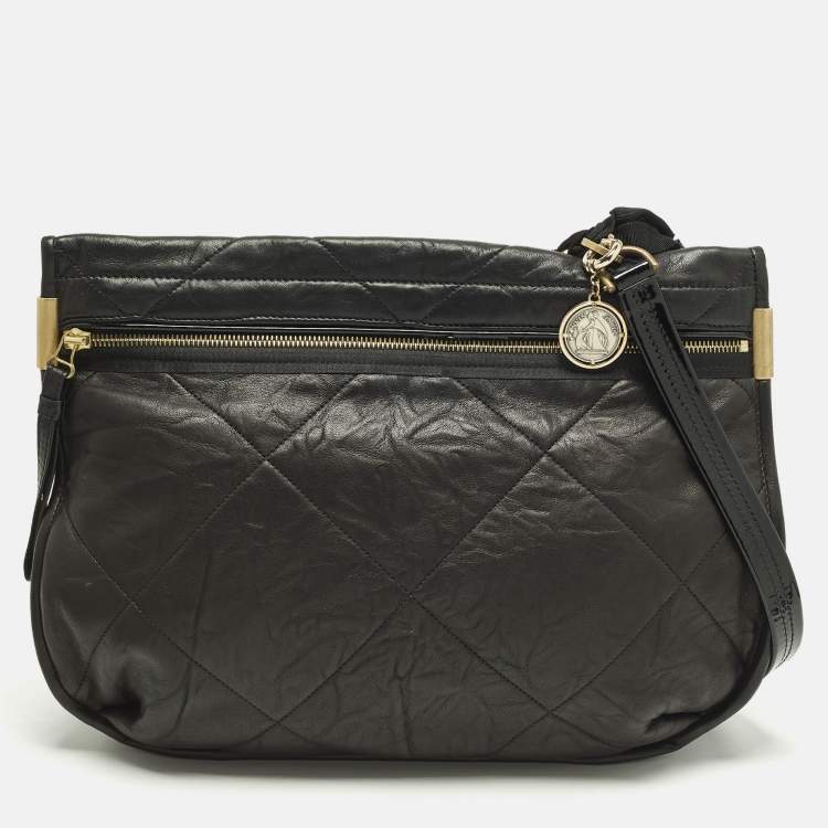 Pre Owned Lanvin Amalia Black Quilted Leather Shoulder Bag