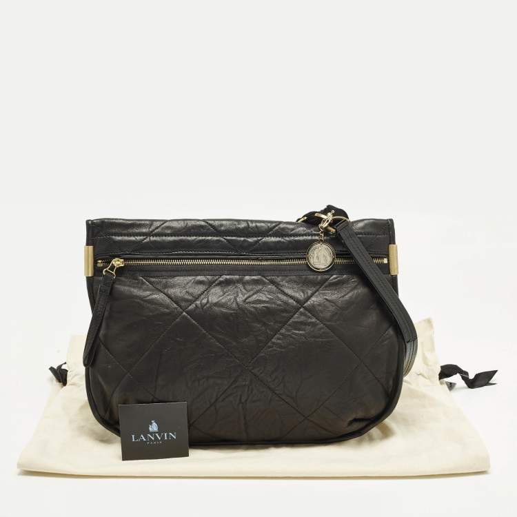 Pre Owned Lanvin Amalia Black Quilted Leather Shoulder Bag