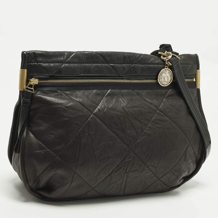 Pre Owned Lanvin Amalia Black Quilted Leather Shoulder Bag