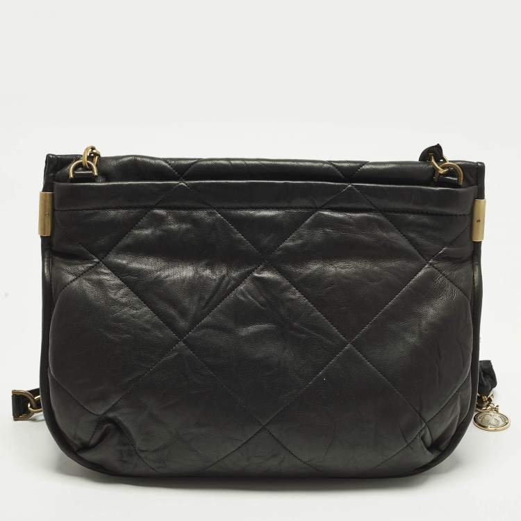 Pre Owned Lanvin Amalia Black Quilted Leather Shoulder Bag
