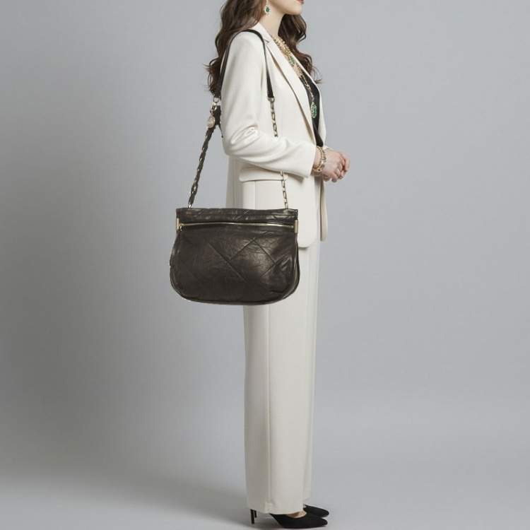 Pre Owned Lanvin Amalia Black Quilted Leather Shoulder Bag