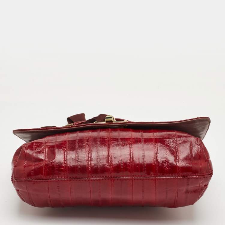Pre Owned Lanvin Happy Red Eel Leather Shoulder Bag
