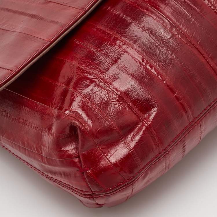 Pre Owned Lanvin Happy Red Eel Leather Shoulder Bag