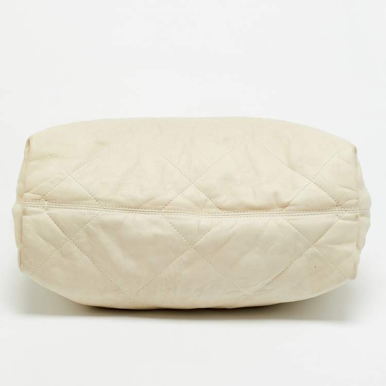 Pre Owned Lanvin Amalia Cabas Quilted Leather and Satin Tote