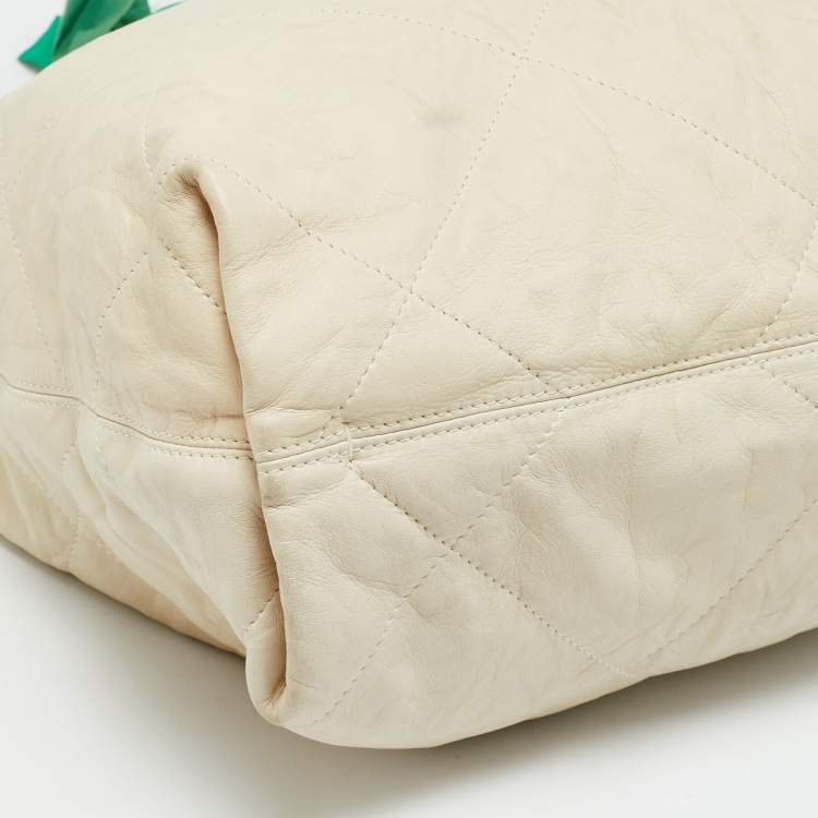 Pre Owned Lanvin Amalia Cabas Quilted Leather and Satin Tote