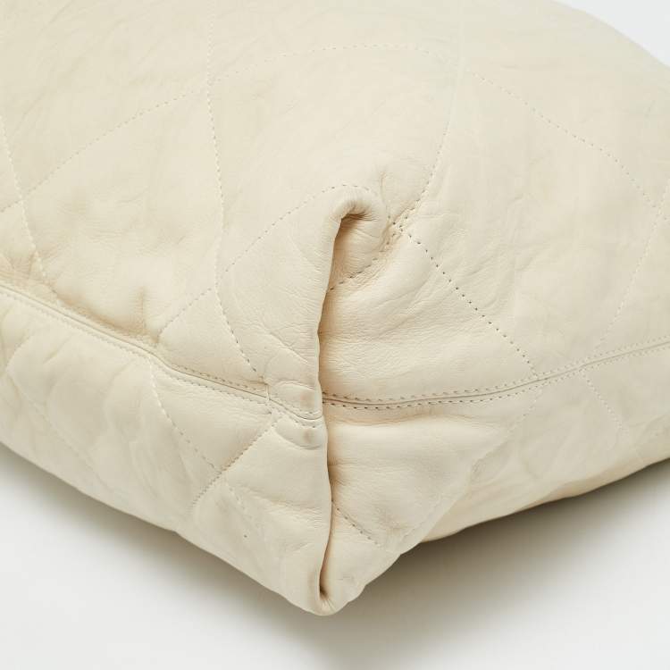 Pre Owned Lanvin Amalia Cabas Quilted Leather and Satin Tote