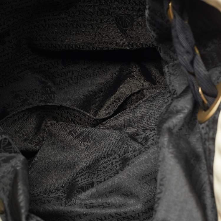 Pre Owned Lanvin Amalia Cabas Quilted Leather and Satin Tote