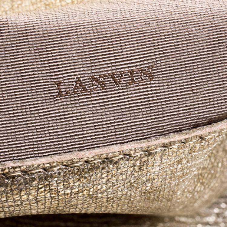 مملوكة مسبقًا Lanvin Gold Leather Happy Shoulder Bag