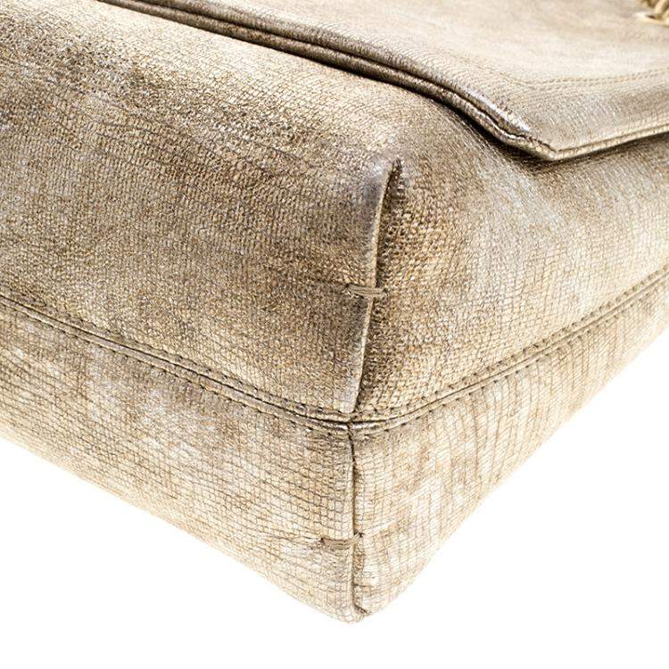 مملوكة مسبقًا Lanvin Gold Leather Happy Shoulder Bag