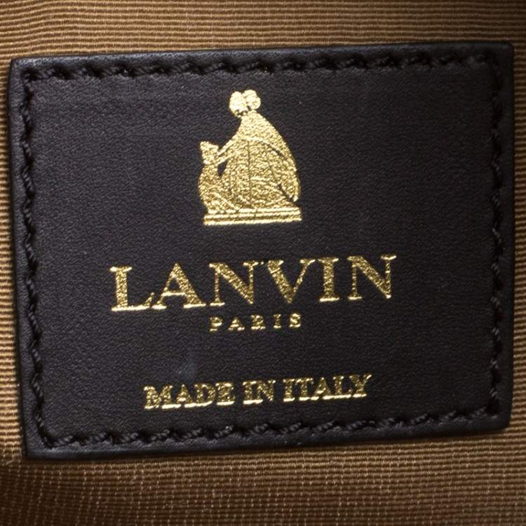 Pre Owned Lanvin Black/Gold Leather Le Jour Clutch